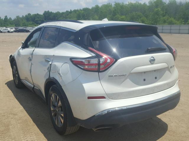 5N1AZ2MH9FN236773 - 2015 NISSAN MURANO WHITE photo 3