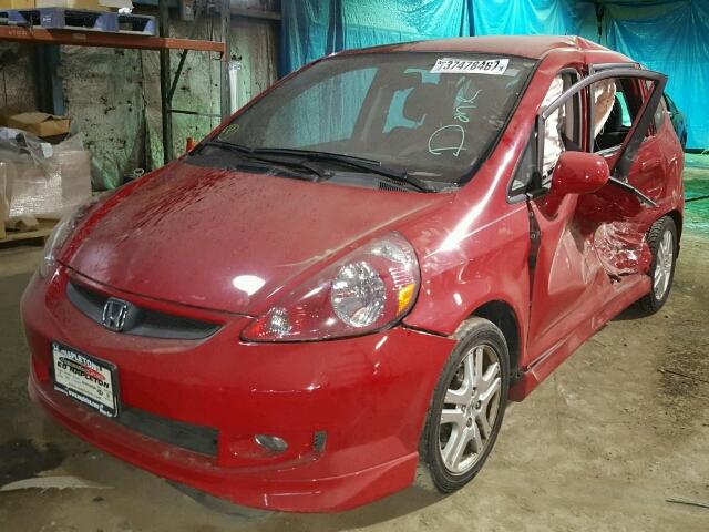 JHMGD38668S067360 - 2008 HONDA FIT SPORT RED photo 2