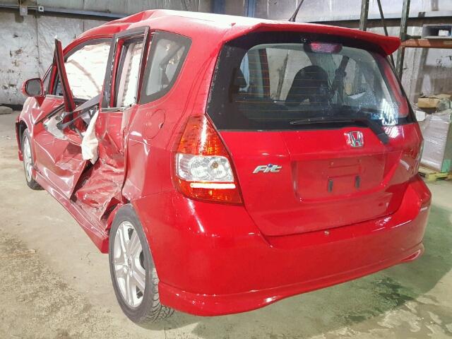 JHMGD38668S067360 - 2008 HONDA FIT SPORT RED photo 3