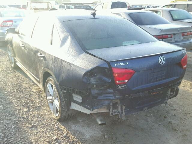 1VWCN7A39DC044726 - 2013 VOLKSWAGEN PASSAT SEL BLUE photo 3