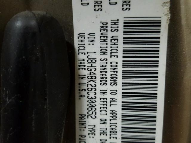 1J8HG48K26C300652 - 2006 JEEP COMMANDER SILVER photo 10