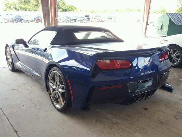 1G1YK3D71G5125018 - 2016 CHEVROLET CORVETTE S BLUE photo 3