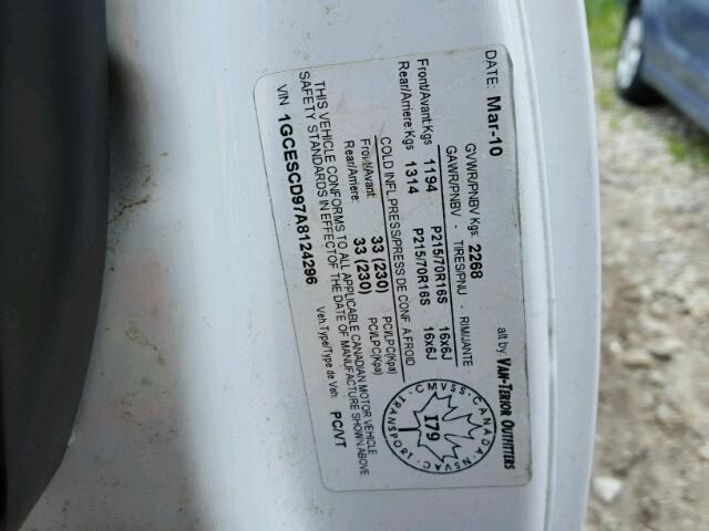 1GCESCD97A8124926 - 2010 CHEVROLET COLORADO L WHITE photo 10