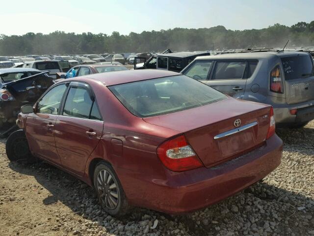 4T1BE32K12U012059 - 2002 TOYOTA CAMRY LE BURGUNDY photo 3