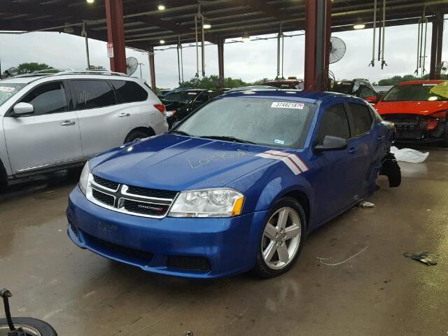 1C3CDZAB6DN563041 - 2013 DODGE AVENGER BLUE photo 2