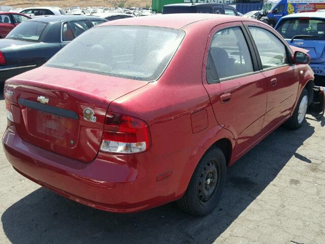 KL1TD56646B669175 - 2006 CHEVROLET AVEO BASE Kırmızı fotoğraf 4