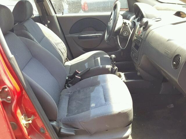 KL1TD56646B669175 - 2006 CHEVROLET AVEO BASE Kırmızı fotoğraf 5