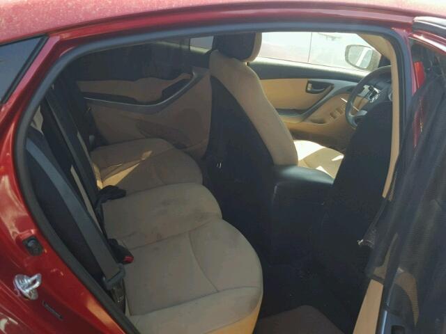 5NPDH4AE8DH186360 - 2013 HYUNDAI ELANTRA RED photo 6