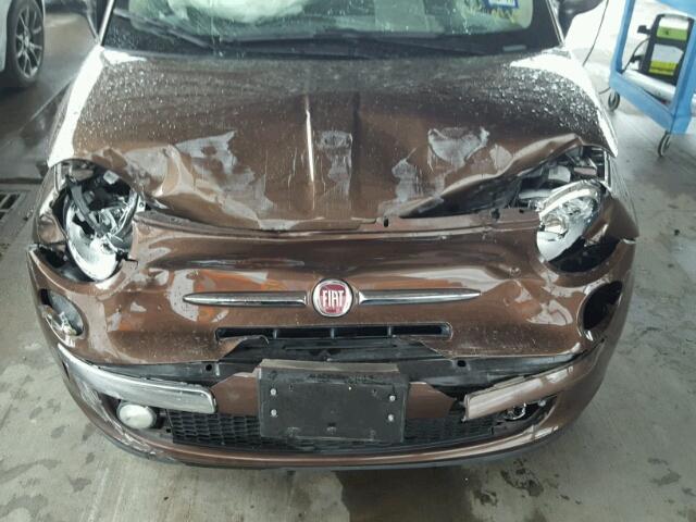 3C3CFFCR0DT686384 - 2013 FIAT 500 LOUNGE BROWN photo 9