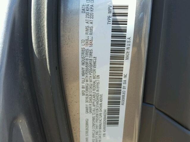 4S4WX93D684402047 - 2008 SUBARU TRIBECA LI 灰色 照片 10