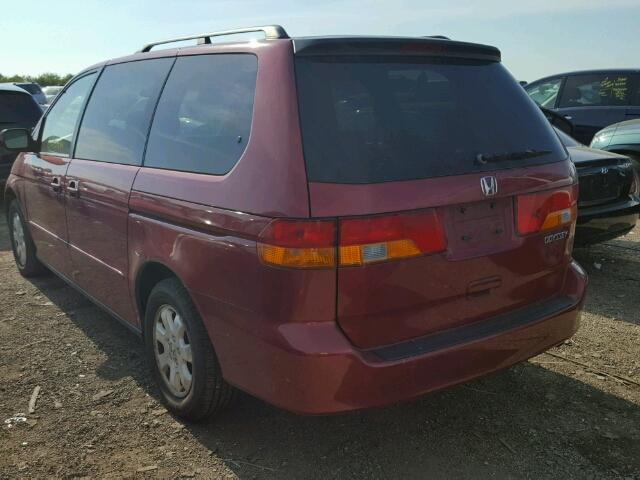 5FNRL18642B026103 - 2002 HONDA ODYSSEY EX RED photo 3