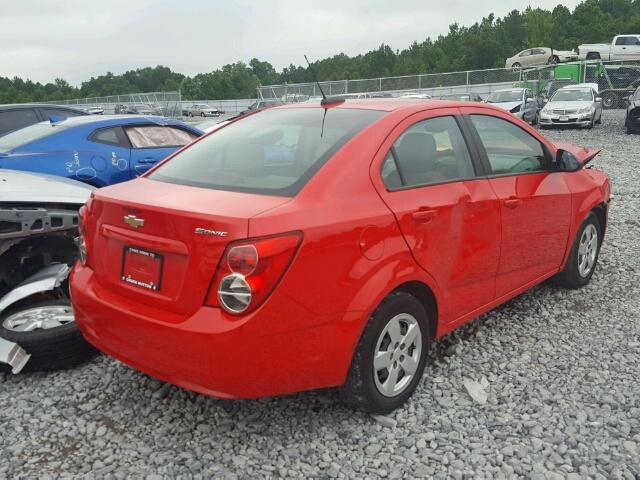 1G1JA5SH5F4139102 - 2015 CHEVROLET SONIC LS RED photo 4