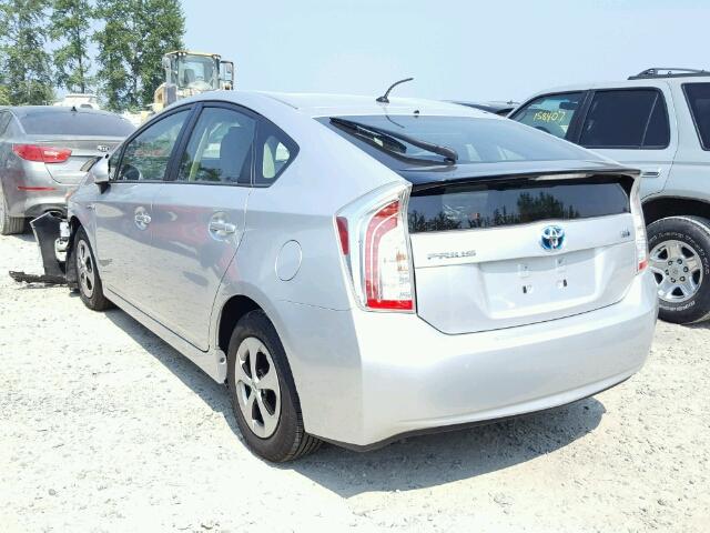 JTDKN3DU6C5518078 - 2012 TOYOTA PRIUS SILVER photo 3