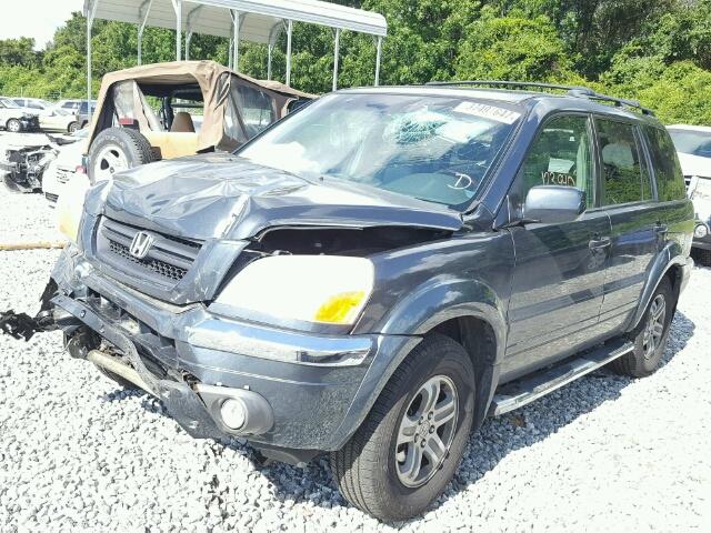 2HKYF18794H522613 - 2004 HONDA PILOT EXL GRAY photo 2