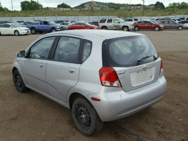 KL1TD66687B733855 - 2007 CHEVROLET AVEO BASE Argent photo 3