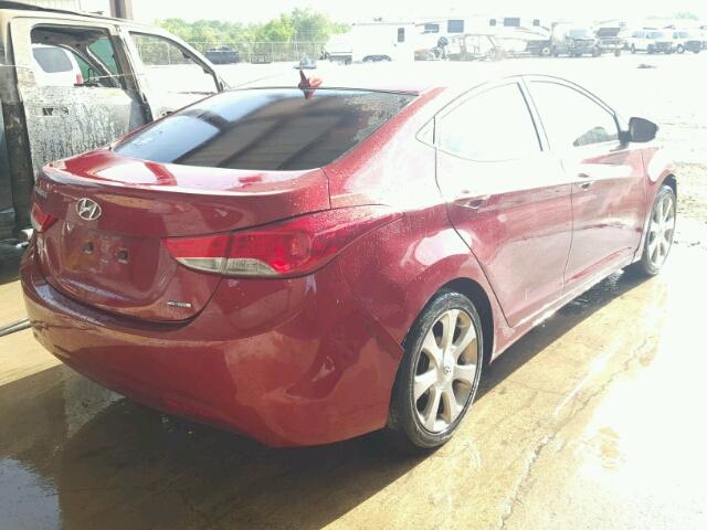 KMHDH4AE4BU090711 - 2011 HYUNDAI ELANTRA GL RED photo 4