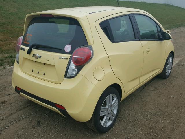 KL8CB6S98EC459183 - 2014 CHEVROLET SPARK LS YELLOW photo 4