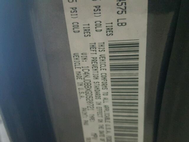 1C4NJDBBXGD520721 - 2016 JEEP COMPASS SP GRAY photo 10