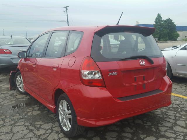 JHMGD38687S048579 - 2007 HONDA FIT S 红色 照片 3