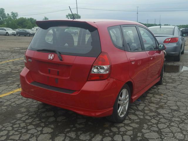 JHMGD38687S048579 - 2007 HONDA FIT S 红色 照片 4