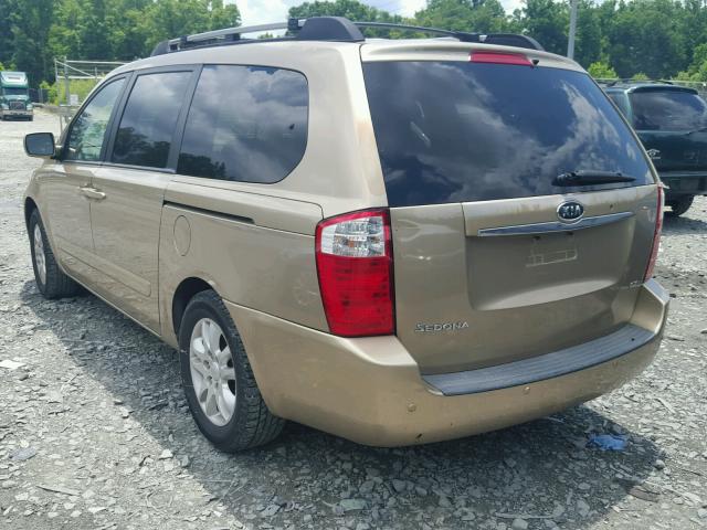 KNDMB233866054181 - 2006 KIA SEDONA EX TAN photo 3