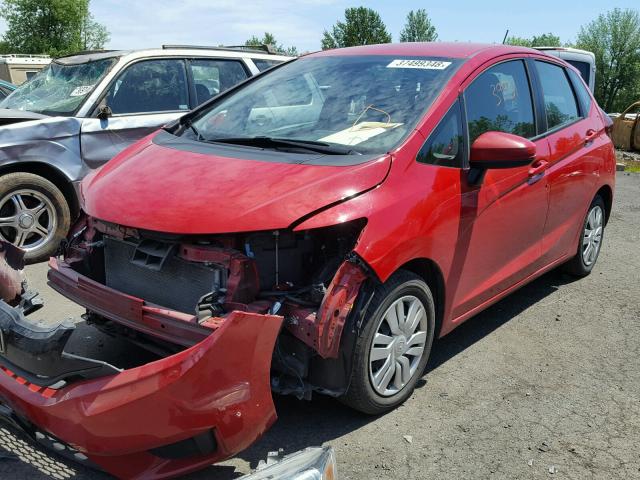 3HGGK5H51FM739357 - 2015 HONDA FIT LX RED photo 2