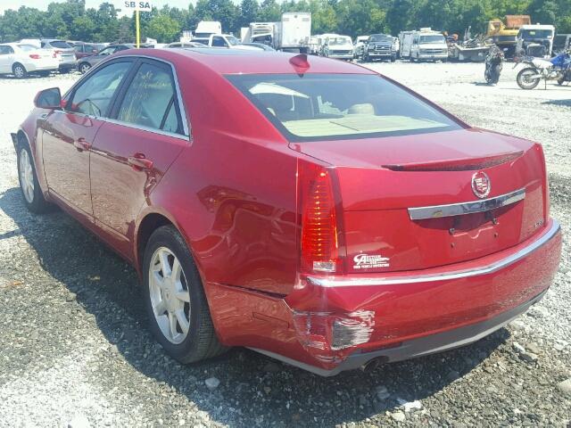 1G6DF577790110608 - 2009 CADILLAC CTS RED photo 3