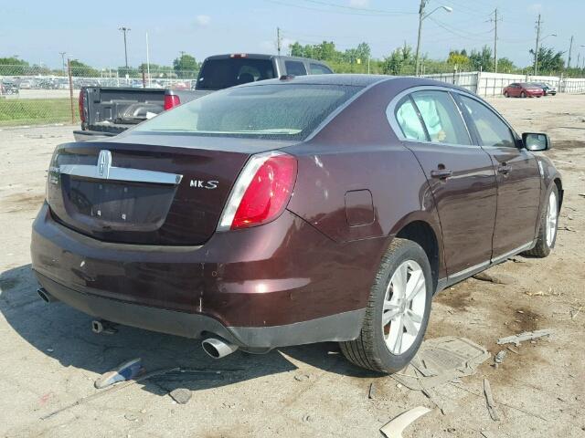 1LNHL9DR1CG806041 - 2012 LINCOLN MKS BURGUNDY photo 4