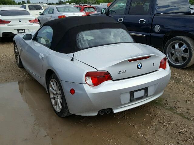 4USBU33577LW59797 - 2007 BMW Z4 3.0I SILVER photo 3