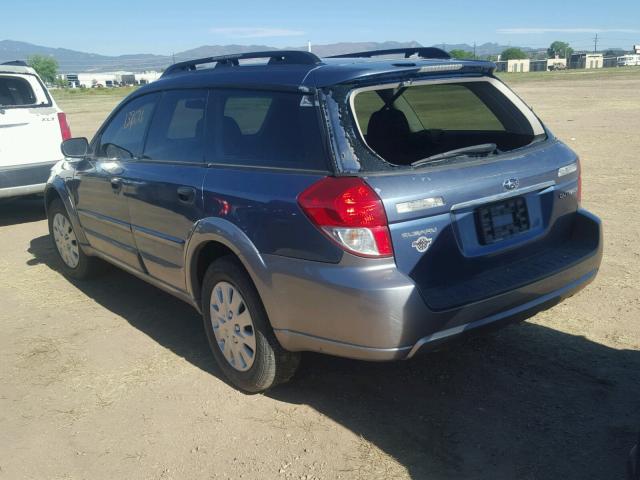 4S4BP60C787352573 - 2008 SUBARU OUTBACK BLUE photo 3