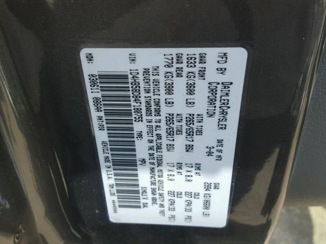 1D4HB58D84F180755 - 2004 DODGE DURANGO LI GRAY photo 10