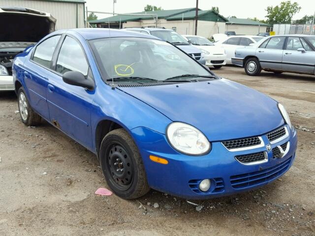 1B3ES56C34D645451 - 2004 DODGE NEON BLUE photo 1