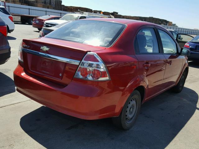 KL1TD5DE3AB066804 - 2010 CHEVROLET AVEO LS BURGUNDY photo 4