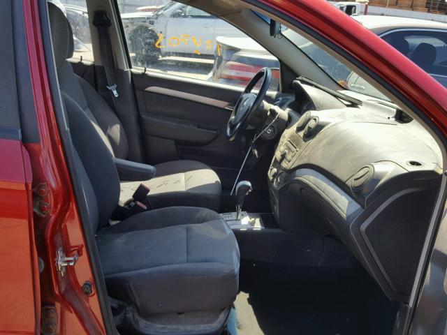 KL1TD5DE3AB066804 - 2010 CHEVROLET AVEO LS BURGUNDY photo 5