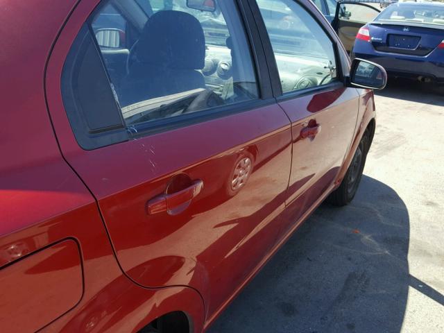 KL1TD5DE3AB066804 - 2010 CHEVROLET AVEO LS BURGUNDY photo 9