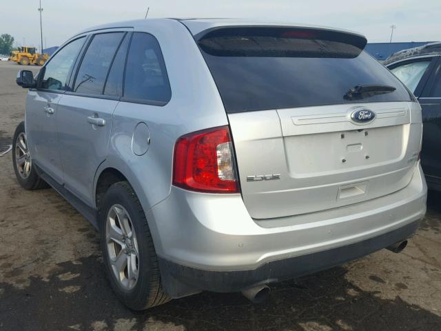 2FMDK3J91DBA91855 - 2013 FORD EDGE SEL SILVER photo 3