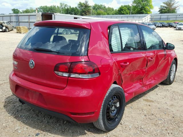 WVWDB7AJ1DW132036 - 2013 VOLKSWAGEN GOLF RED photo 4