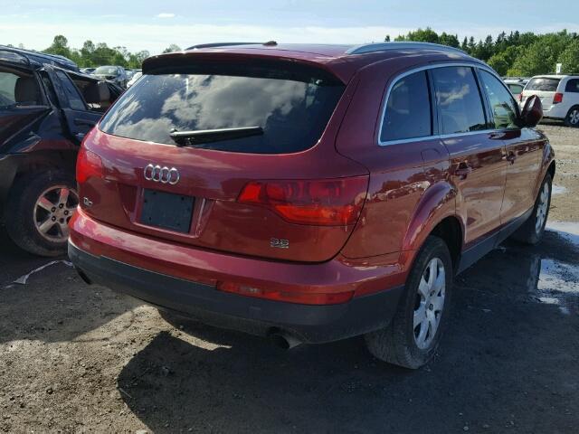 WA1BY74L47D066174 - 2007 AUDI Q7 3.6 QUA RED photo 4