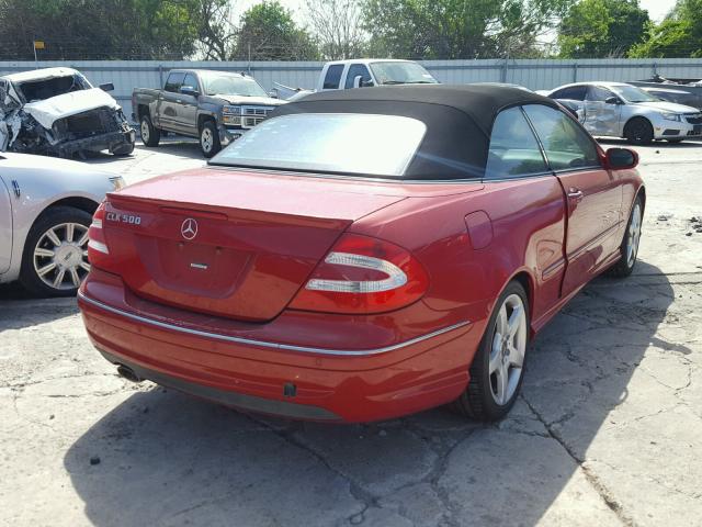 WDBTK75J65F160758 - 2005 MERCEDES-BENZ CLK 500 RED photo 4