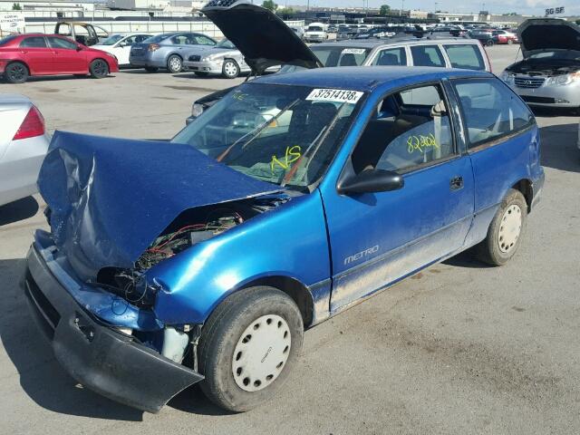 2C1MR2463N6701466 - 1992 GEO METRO BASE BLUE photo 2