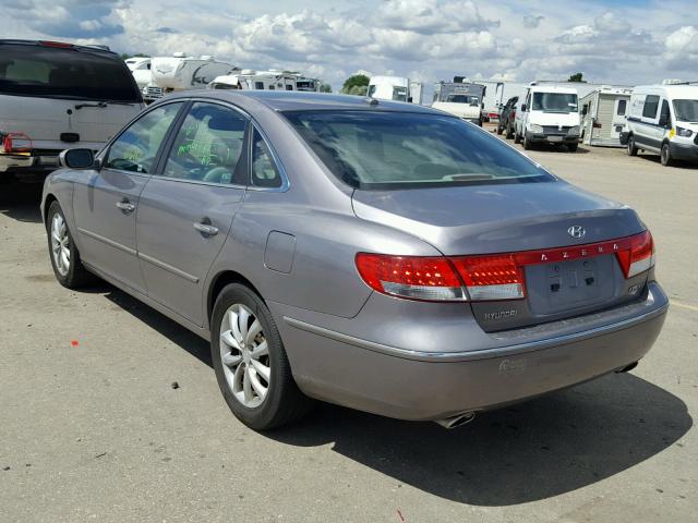 KMHFC46F47A224540 - 2007 HYUNDAI AZERA SE GRAY photo 3