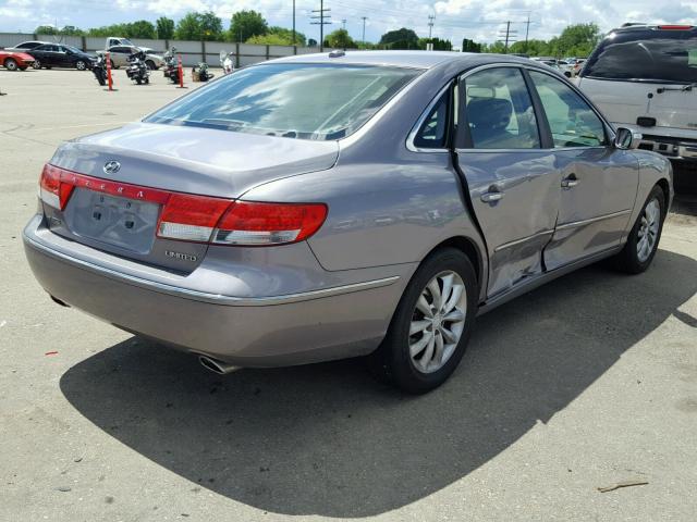 KMHFC46F47A224540 - 2007 HYUNDAI AZERA SE GRAY photo 4