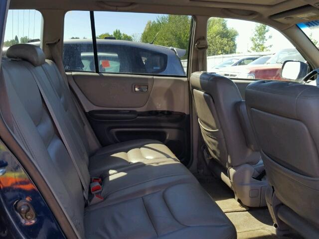 JTEHF21A410031463 - 2001 TOYOTA HIGHLANDER BLUE photo 6