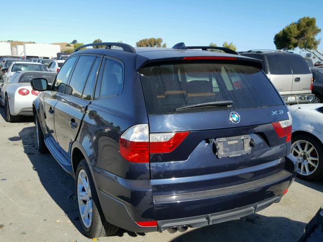 WBXPC9C43AWJ34818 - 2010 BMW X3 XDRIVE3 BLUE photo 3