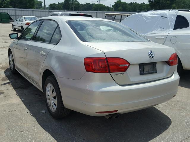 3VW2K7AJ0BM332441 - 2011 VOLKSWAGEN JETTA BASE 银色 照片 3