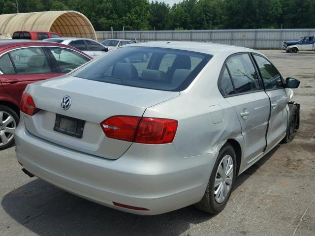 3VW2K7AJ0BM332441 - 2011 VOLKSWAGEN JETTA BASE 银色 照片 4