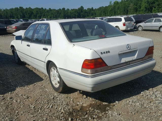 WDBGA43E0SA255804 - 1995 MERCEDES-BENZ S 420 WHITE photo 3