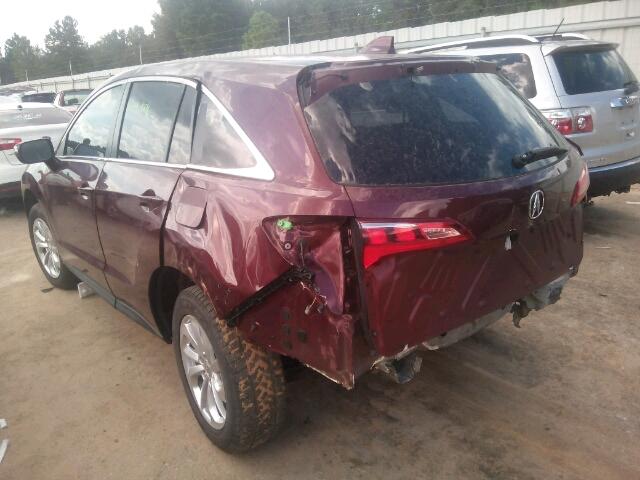 5J8TB3H38HL000220 - 2017 ACURA RDX BURGUNDY photo 3