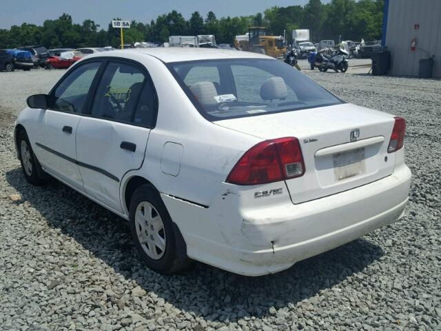 2HGES163X4H555550 - 2004 HONDA CIVIC DX V WHITE photo 3