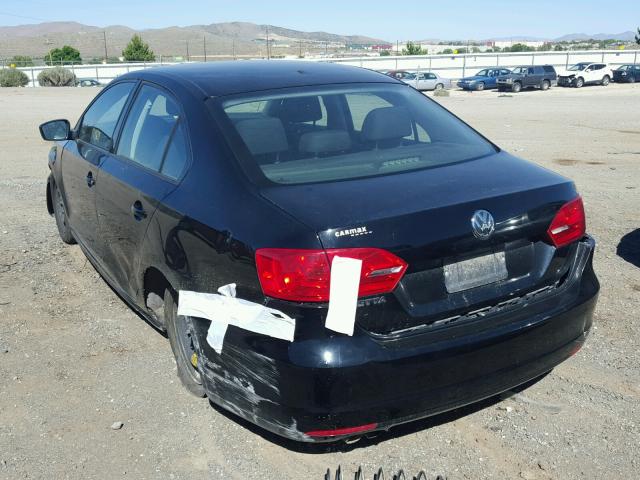 3VW2K7AJ1BM347725 - 2011 VOLKSWAGEN JETTA BASE 黑色 照片 3